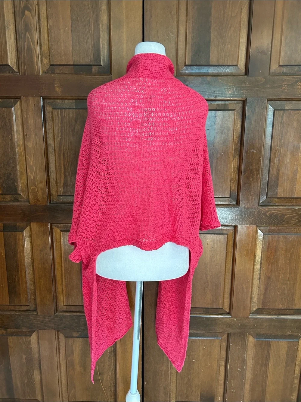 NWT Chico's Wild Rose Pink Open-Knit Lightweight Wrap Sweater L/XL Cardigan
